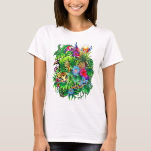 T-shirt Animaux sauvages cachés dans la jungle surréelle