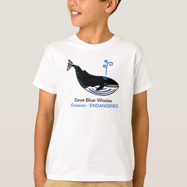 T-shirt Animaux sauvages - Sauvez les BALEINES Bleues - Ma (Devant)