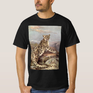 T-shirt Animaux sauvages vintages, léopard des neiges par