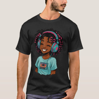 T-shirt Anime and Music Afro Black Girl Women Anime Africa