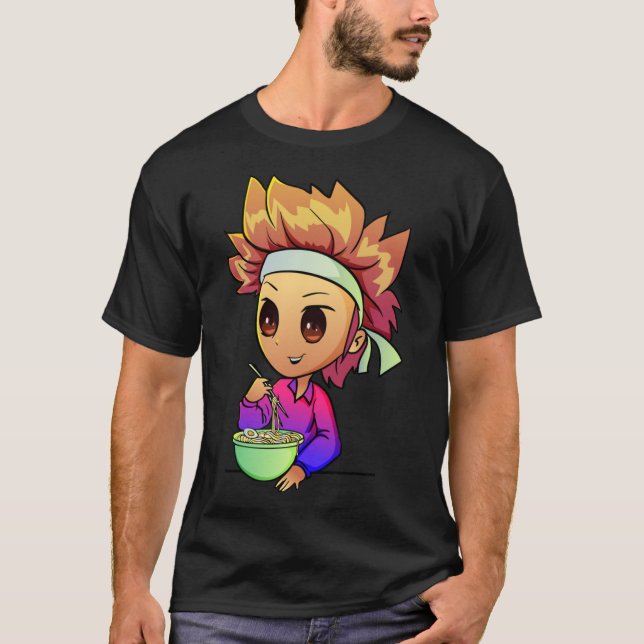 T-shirt Anime Anime Anime Tee Ramen Guerres alimentaires p (Devant)