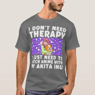 T-shirt Anime Art pour filles Ados Akita Inu Chien Merch A
