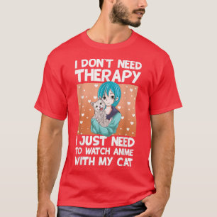 T-shirt Anime Art pour les filles Ados Femme Chat Anime Me