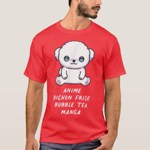 T-shirt Anime Bichon Frise Bubble Tea Manga Kawaii Chien L