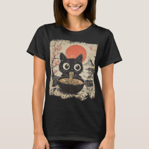 T-shirt Anime Chat Manger Ramen Style Japonais Anime Aimer