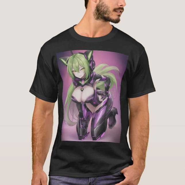 T-shirt Anime chaude Android Catgirl (Devant)