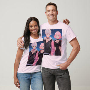 T-shirt Anime Couple Love - Joli garçon & Girl Des