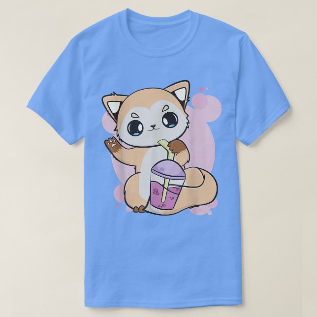 T-shirt Anime Cute Fo Avec Boba Pour Bubble Tea Lover 531 (Design devant)
