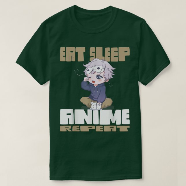 T-shirt Anime de sommeil de manger répéter (Design devant)