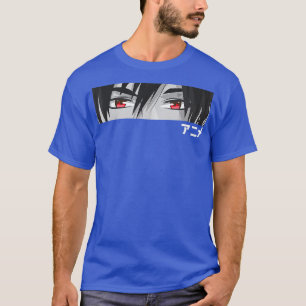T-shirt Anime en caractères japonais Kawaii yeux visage