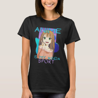 T-shirt Anime Est Mon Kinda Sport Anime Girl Hand Peace V