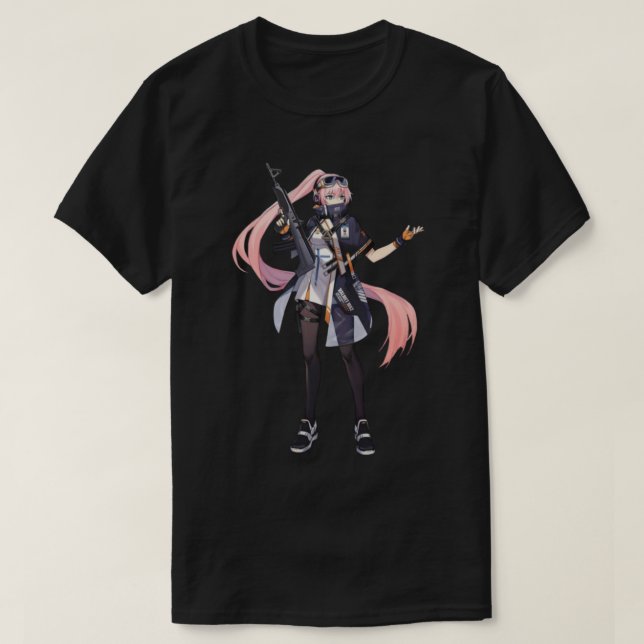 T-shirt Anime fille avec arme (Design devant)