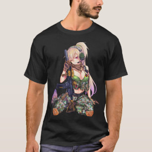 T-shirt Anime fille avec cool de conception de pistolet
