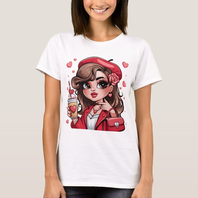 T-shirt Anime fille cool tee - shirt pour femmes (Devant)