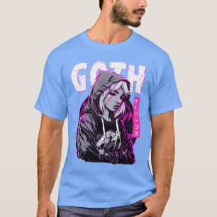 T-shirt Anime Fille Triste Gothique Japonaise Cybergoth Va
