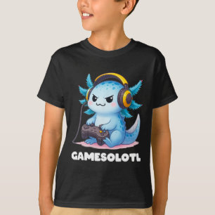 T-shirt Anime Gamesolotl Axolotl Garçons 10-12 Gamer Enfan