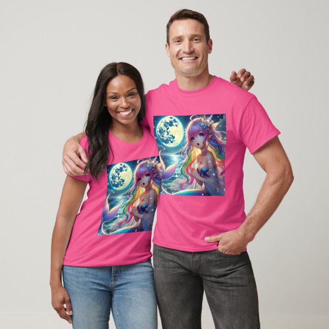 T-shirt Anime Girl chanter Moonlight Pixie Rainbow Mermaid (Unisexe)