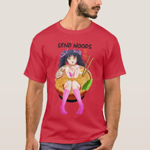 T-shirt Anime Girl Japonaise - Envoyer Noods Ramen Noodle 