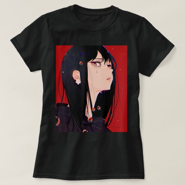 T-shirt Anime Girl Kawaii Waifu esthétique japonaise Manga (Design devant)
