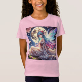 T-Shirt Anime Girl Moon Fairy Princesse dans le jardin
