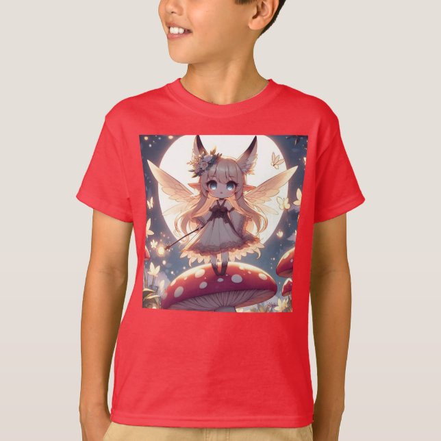 T-shirt Anime Girl Pixie Hippie Lune Fée (Devant)