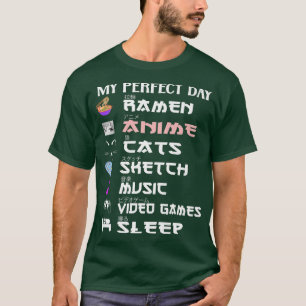 T-shirt Anime Girl ramen sketch chat Musique japonaise jeu