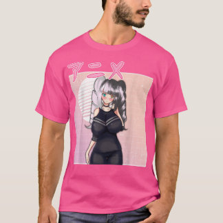 T-shirt Anime girl retro Japanese vaporwave aesthetic pink