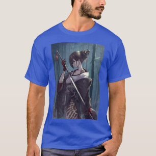 T-shirt Anime Girl Samurai Waifu esthétique japonaise Otak