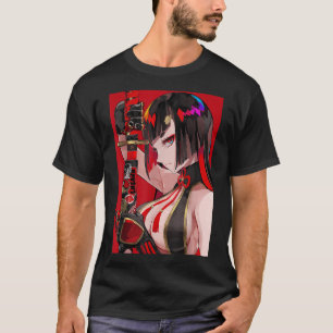 T-shirt Anime Girl Samurai Waifu japonais esthétique Otaku