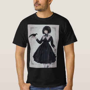 T-shirt Anime Girl triste rétro esthétique japonaise Otaku