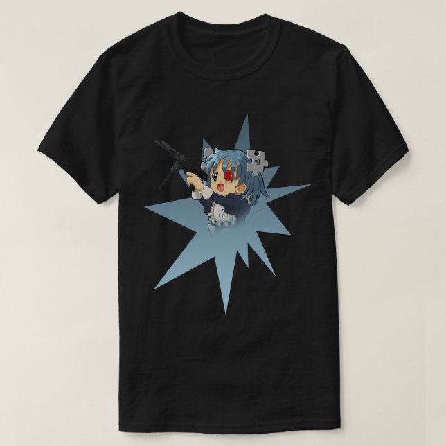 T-shirt Anime Girl With Gun (Design devant)