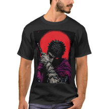 Anime Guerrier Épée Rouge Lune Câlin Art