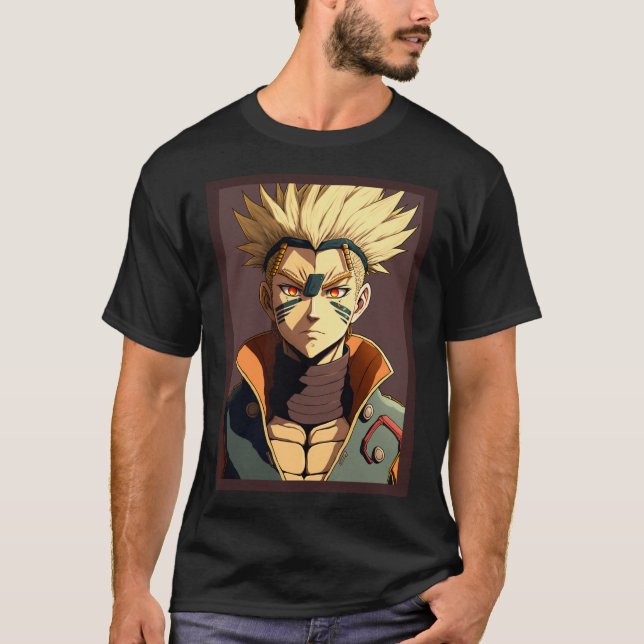 T-shirt Anime Hero Yellow Haired Warrior (Devant)