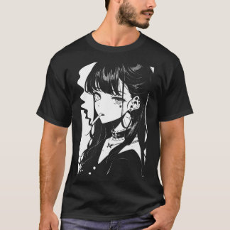 T-shirt Anime Horror Girl Aesthétique Soft Grunge Waifu Ja
