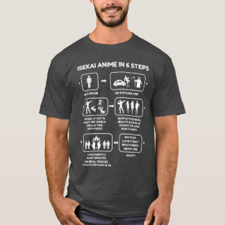 T-shirt Anime Isekai en Si étapes Anime Isekai drôle Nouve