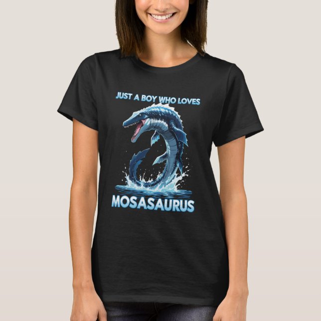 T-shirt Anime Just A Boy Who Loves Mosasaurus (Devant)