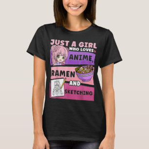 T-shirt Anime Juste une fille qui aime l'anime Ramen