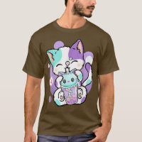 Anime Kawaii Chat Boba Buble Tea Neko Boba Tea Cat