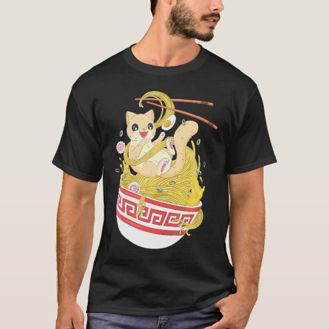 T-shirt Anime Lover Kawaii Stuff Bowl Ramen Noodle Japanes (Devant)