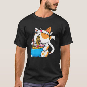 T-shirt Anime Manga Ramen Chat Anime Tee Japonais