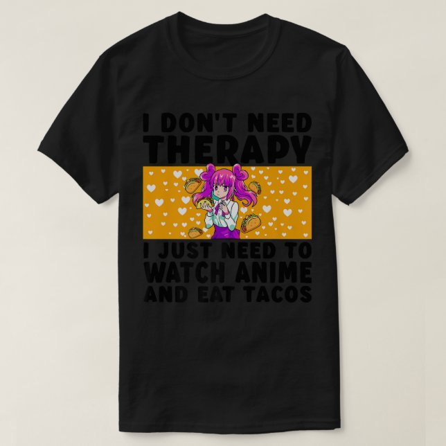 T-shirt Anime Merch pour filles Ados Anime Art Taco Fo (Design devant)