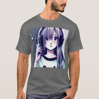 T-shirt Anime Musique Fille Naturelle Mignonne amies