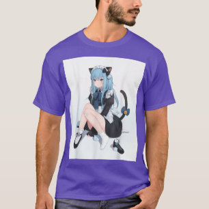 T-shirt Anime Neko Fille Chat Servante Pastel Kawaii Japon