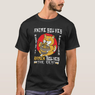 T-shirt Anime Ramen nouilles Shiba Inu - Anime résout la p
