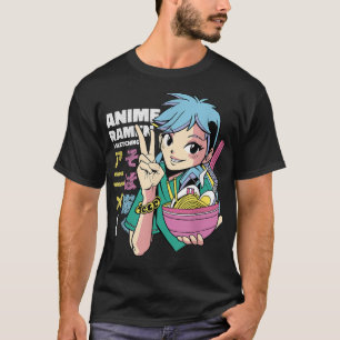 T-shirt Anime Ramen & Sketching l mignonne Anime Girl Japo