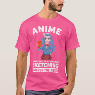 T-shirt Anime Résout La Plupart De Mes Problèmes En Ésquis