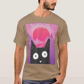 T-shirt Anime Retro Kitten Neko Synthwave Japan 80s Manga 