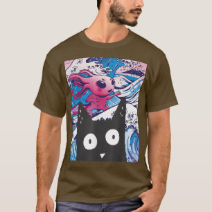 T-shirt Anime Retro Kitten Neko Synthwave Japon 80s Manga