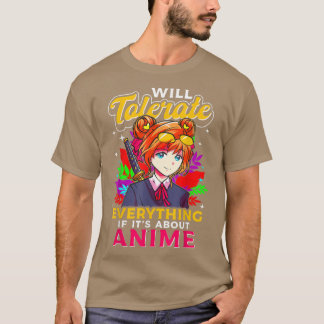 T-shirt Anime Samurai Sword Girl Je tolère tout Abo