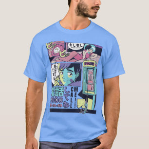 T-shirt Anime Vaporwave Cool Fun Retro 80s Call Me Art